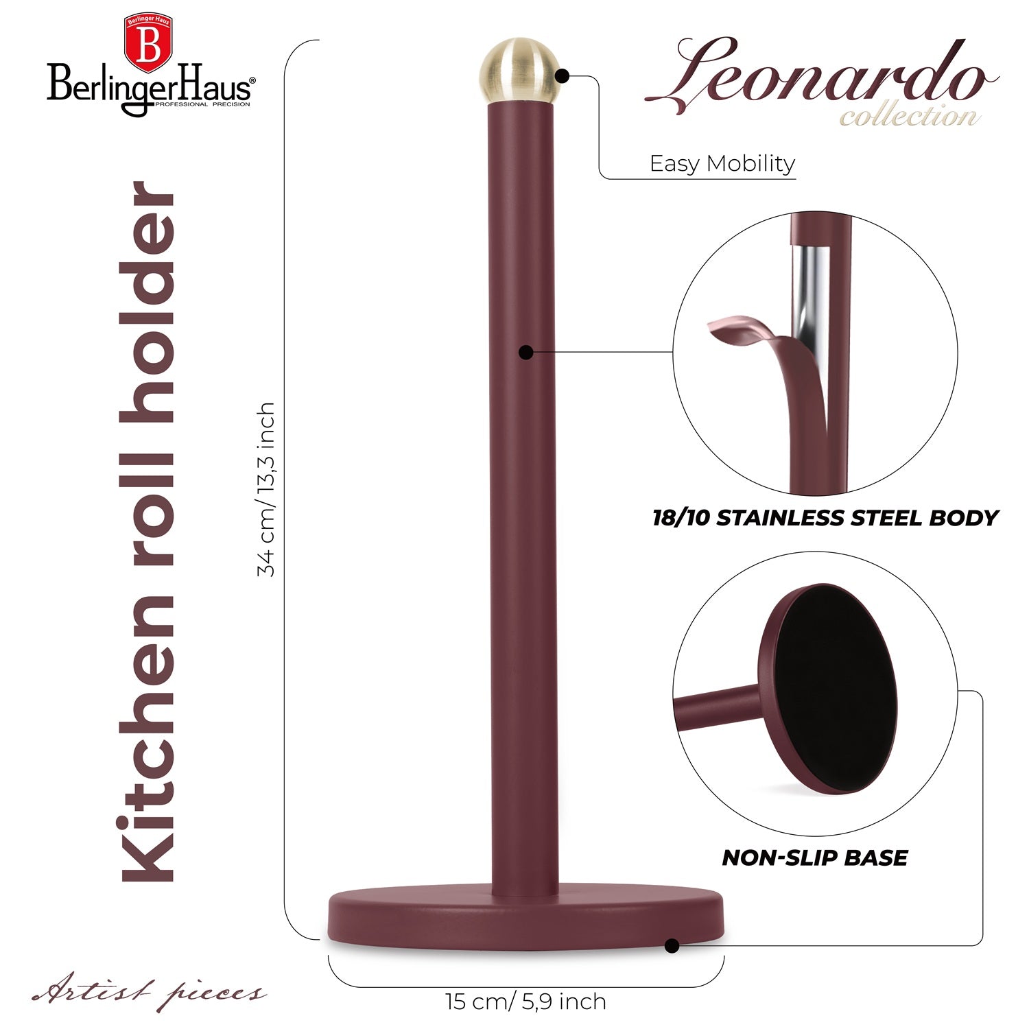 Berlinger Haus Premium Kitchen Roll Holder - Leonardo