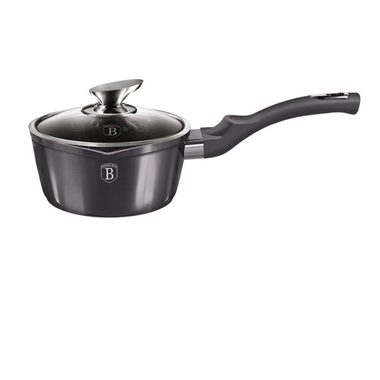 Berlinger Haus 16cm Marble Coating Non-Stick Sauce pan with lid - Carbon Pro