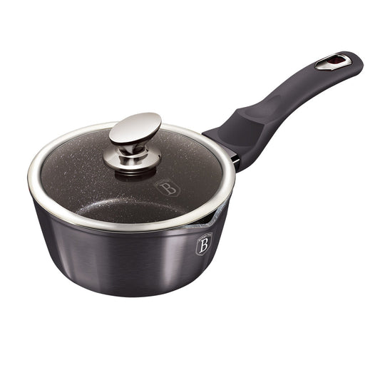 Berlinger Haus 16cm Marble Coating Non-Stick Sauce pan with lid - Carbon Pro