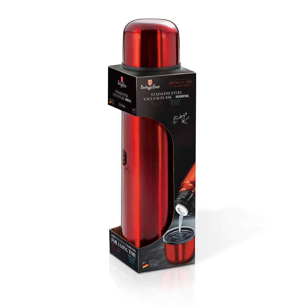 Berlinger Haus 1.0L Vacuum Flask - Burgundy Metallic