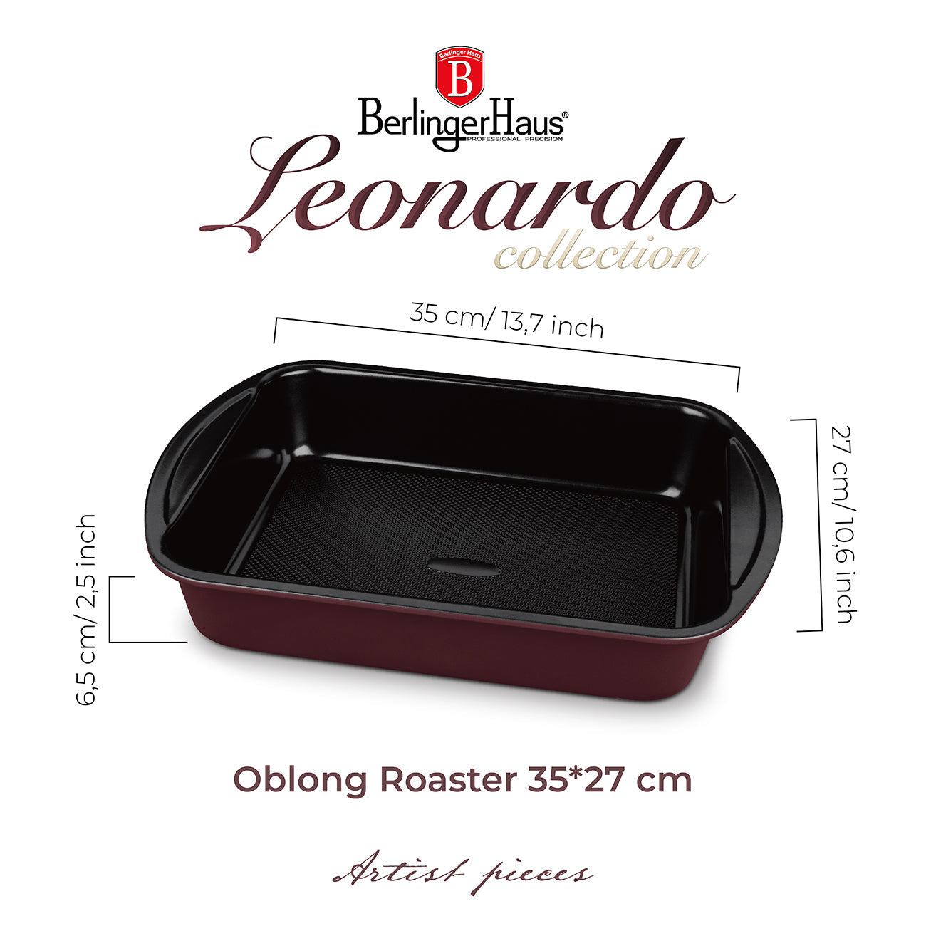Berlinger Haus 40cm Titan Pro Non-Stick Coating Oblong Roaster Baking Tray – Leonardo