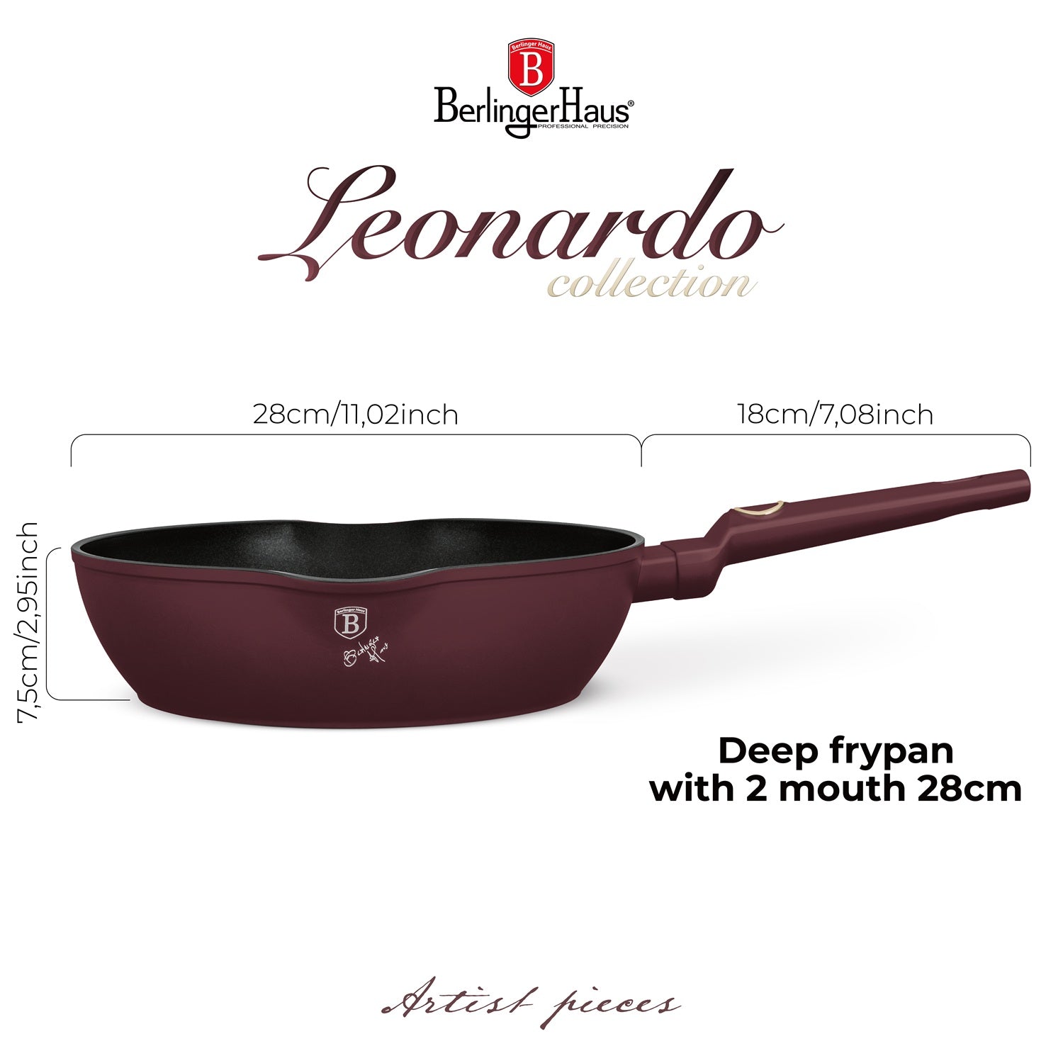 Berlinger Haus 28cm Titan Pro Non-Stick Coating Deep Frypan - Leonardo