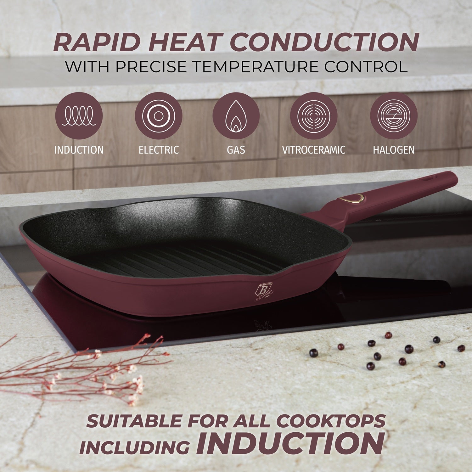 Berlinger Haus 28cm Titan Pro Non-Stick Coating Grill Pan - Leonardo