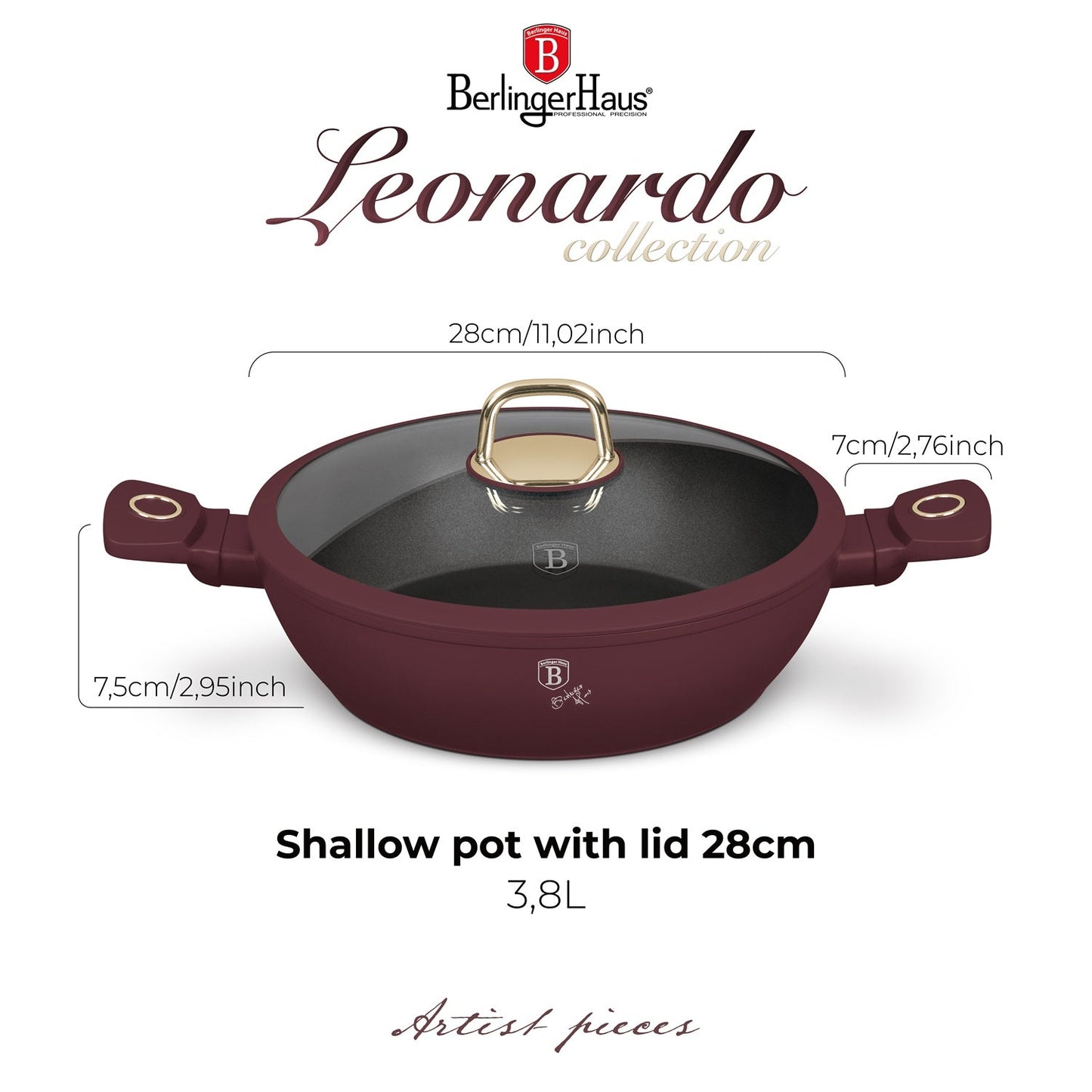 Berlinger Haus 28cm Titan Pro Non-Stick Coating Shallow Pot - Leonardo