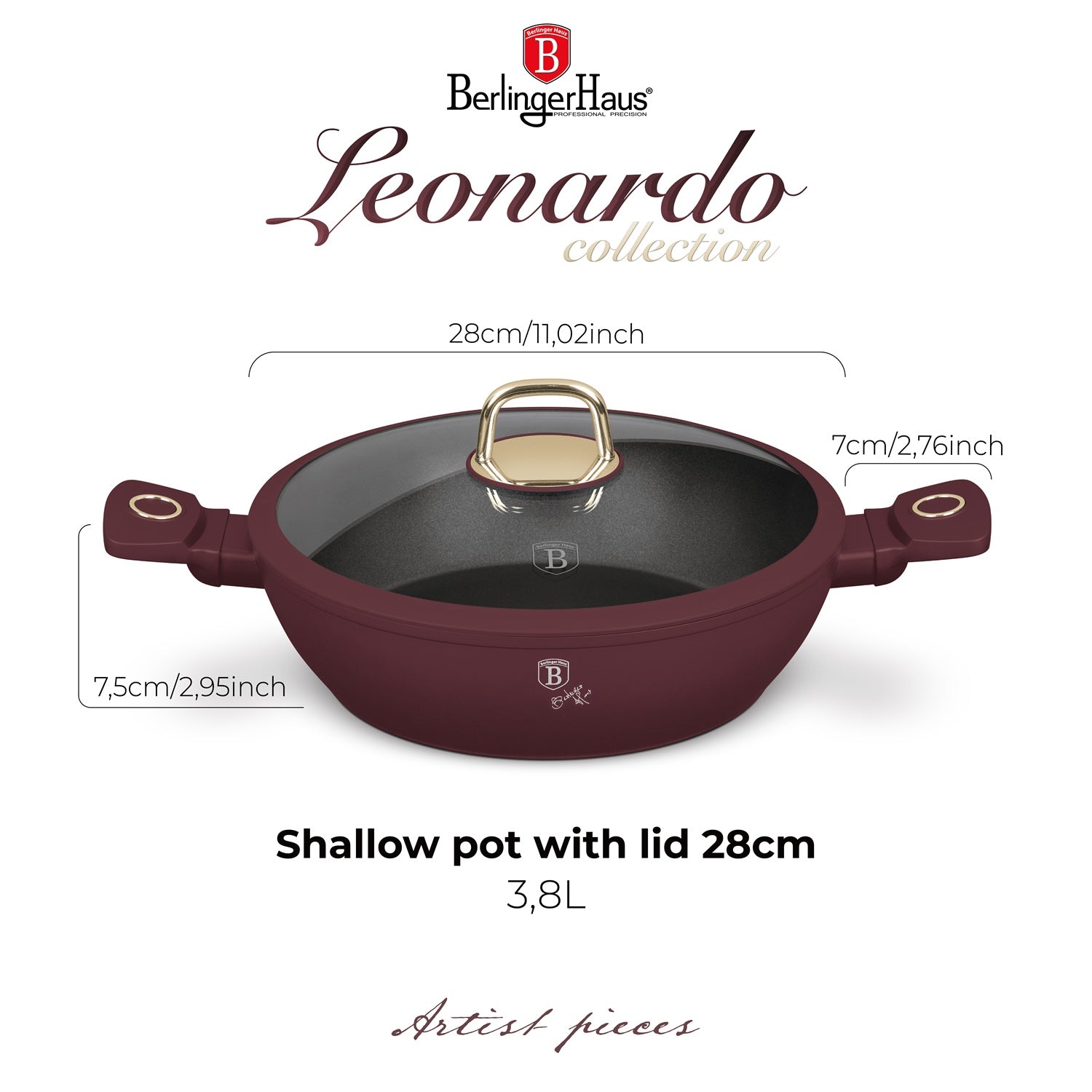 Berlinger Haus 28cm Titan Pro Non-Stick Coating Shallow Pot - Leonardo
