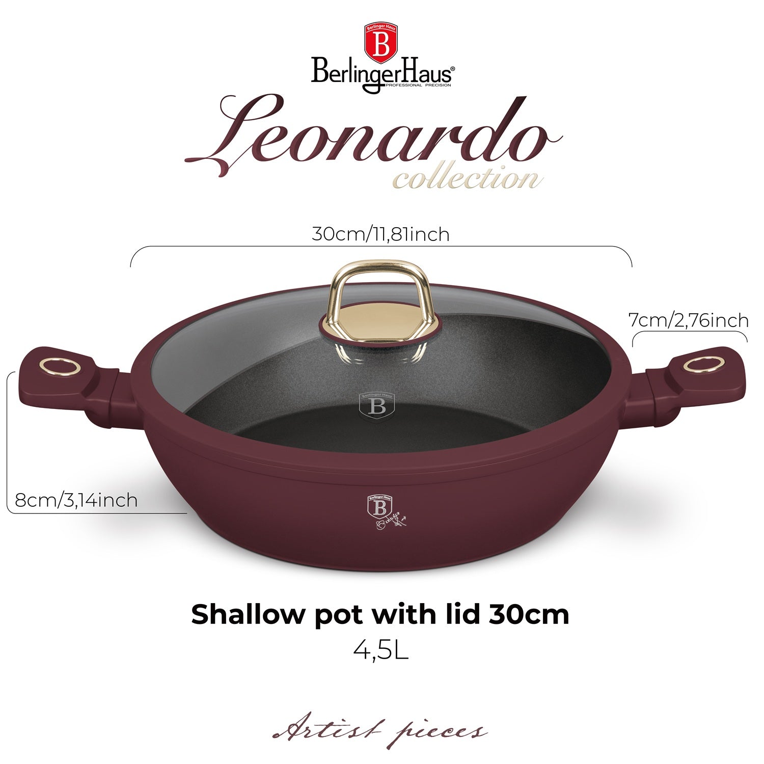 Berlinger Haus 30cm Titan Pro Non-Stick Coating Shallow Pot – Leonardo