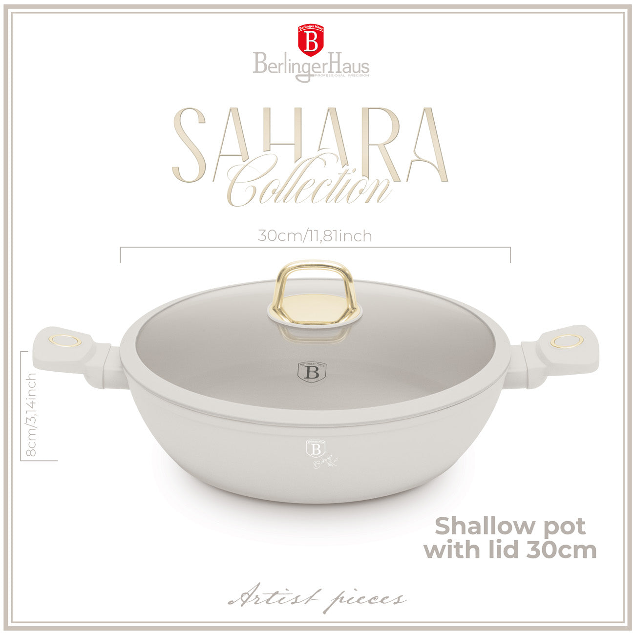 Berlinger Haus 30cm Titan Pro Non-Stick Coating Shallow Pot – Sahara