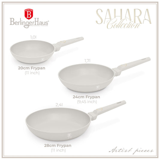 Berlinger Haus 3-Piece Non-Stick Titan Pro Coating Frypan Set - Sahara