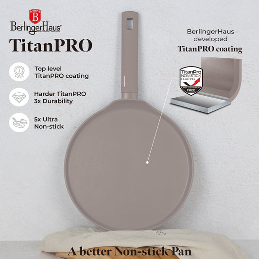 Berlinger Haus 28cm Titan Pro Non-Stick Coating Pancake Pan - Taupe