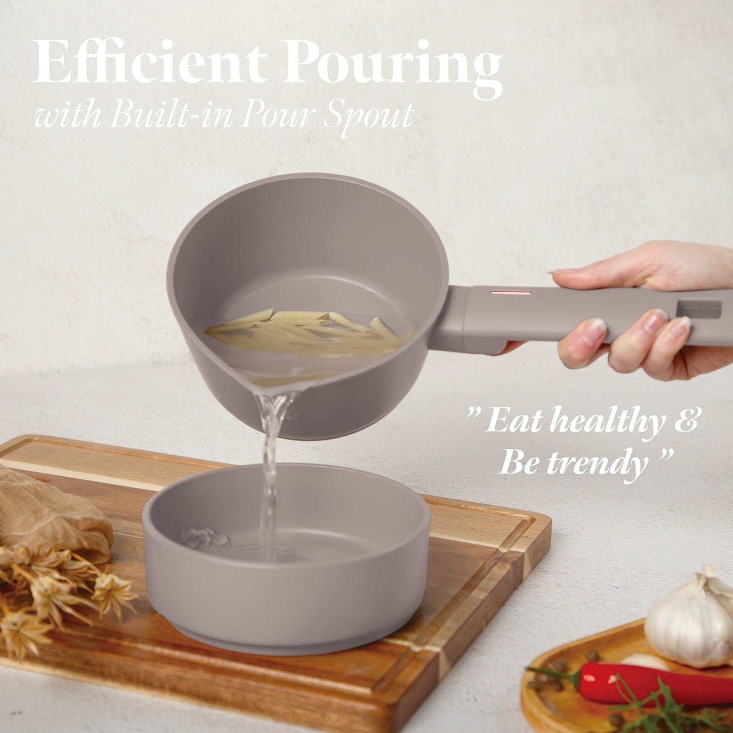 Berlinger Haus 16cm Non Stick Titan Pro Coating Sauce Pan - Taupe
