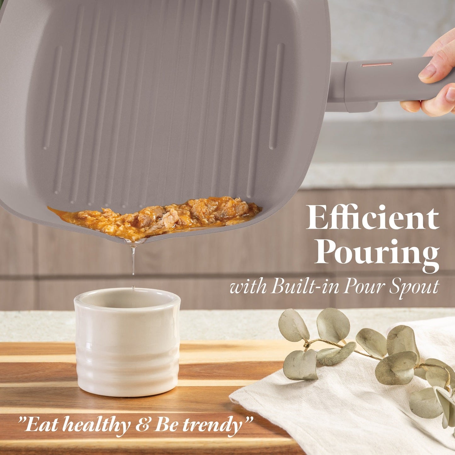 Berlinger Haus 28cm Titan Pro Non-Stick Coating Grill Pan - Taupe