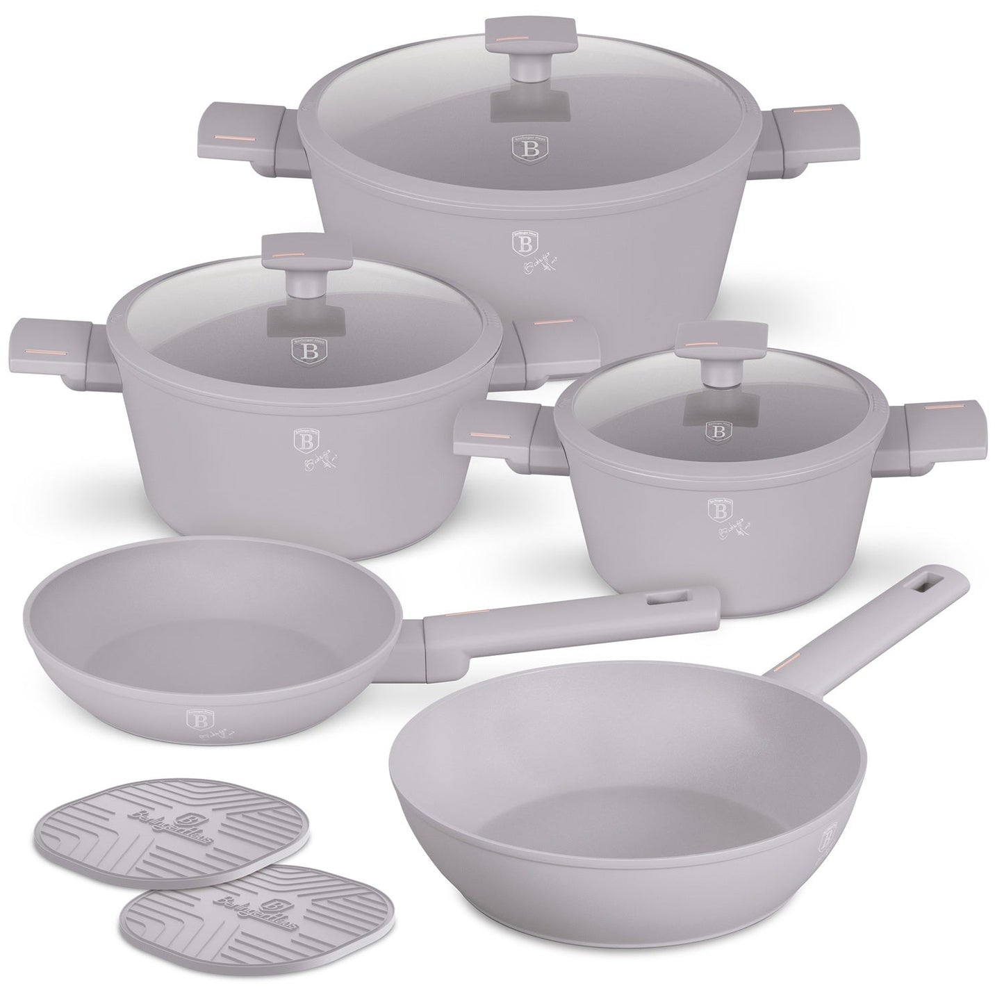 Berlinger Haus 10-Piece Non-Stick Titan Pro Coating Cookware Set - Taupe