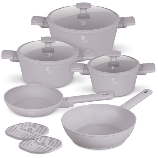 Berlinger Haus 10-Piece Non-Stick Titan Pro Coating Cookware Set - Taupe