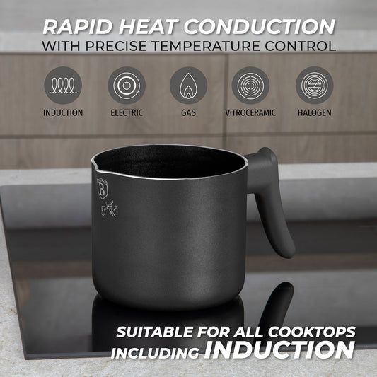 Berlinger Haus 1.2L Titan Pro Non-Stick Coating Milk Pot - Anthracite