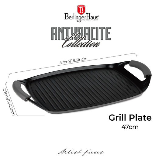 Berlinger Haus 47cm Titan Pro Non-Stick Coating Grill Plate – Anthracite