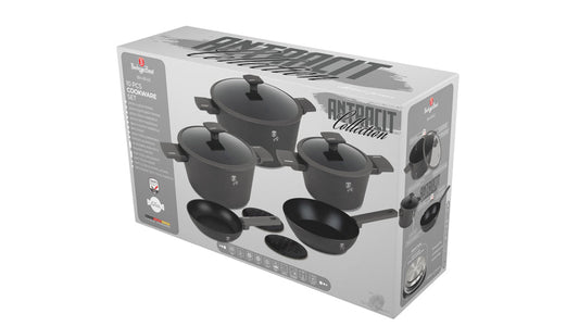 Berlinger Haus 10-Piece Non-Stick Titan Pro Coating Cookware Set - Anthracite