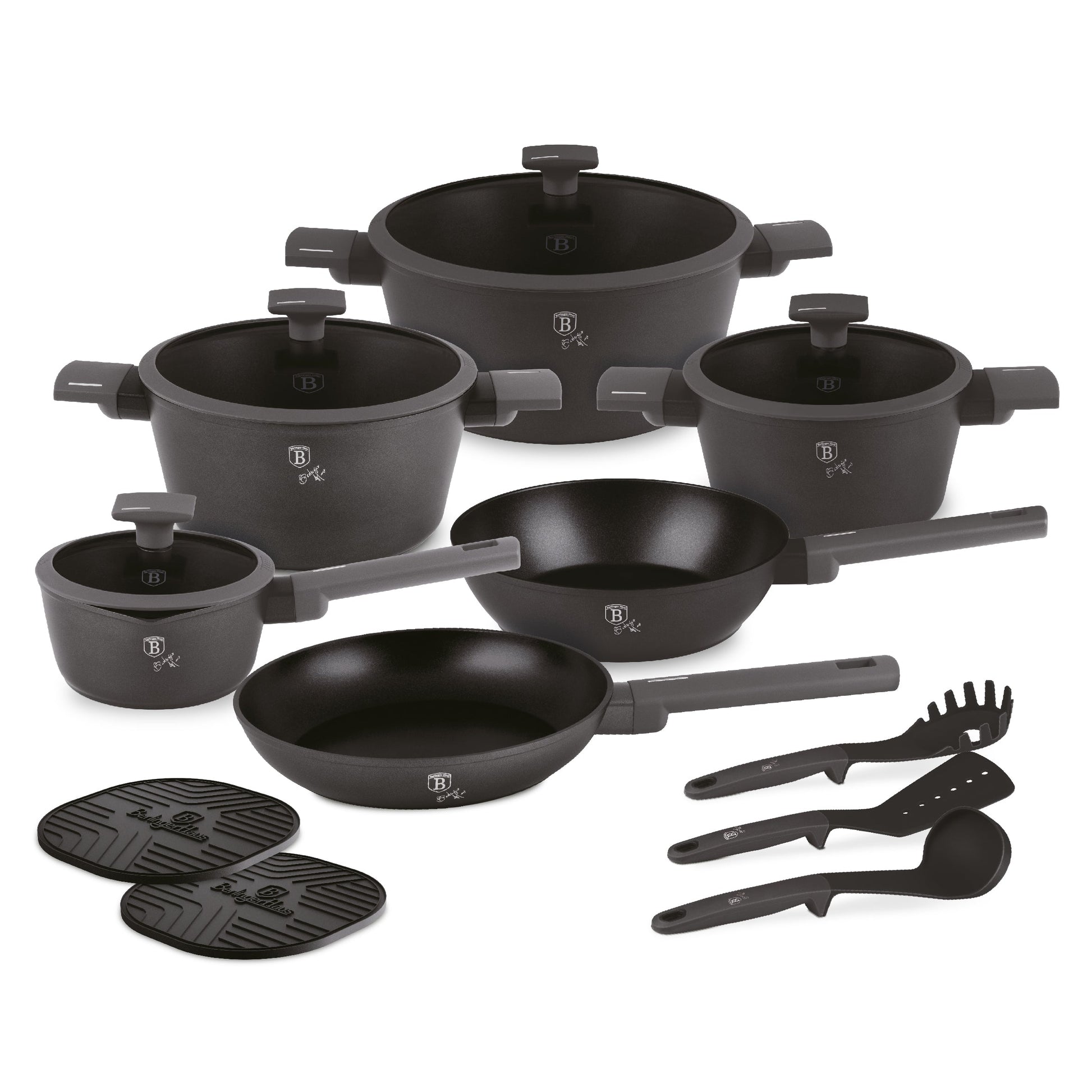 Berlinger Haus 15-Piece Titan Pro Non-Stick Cookware Set - Anthracite