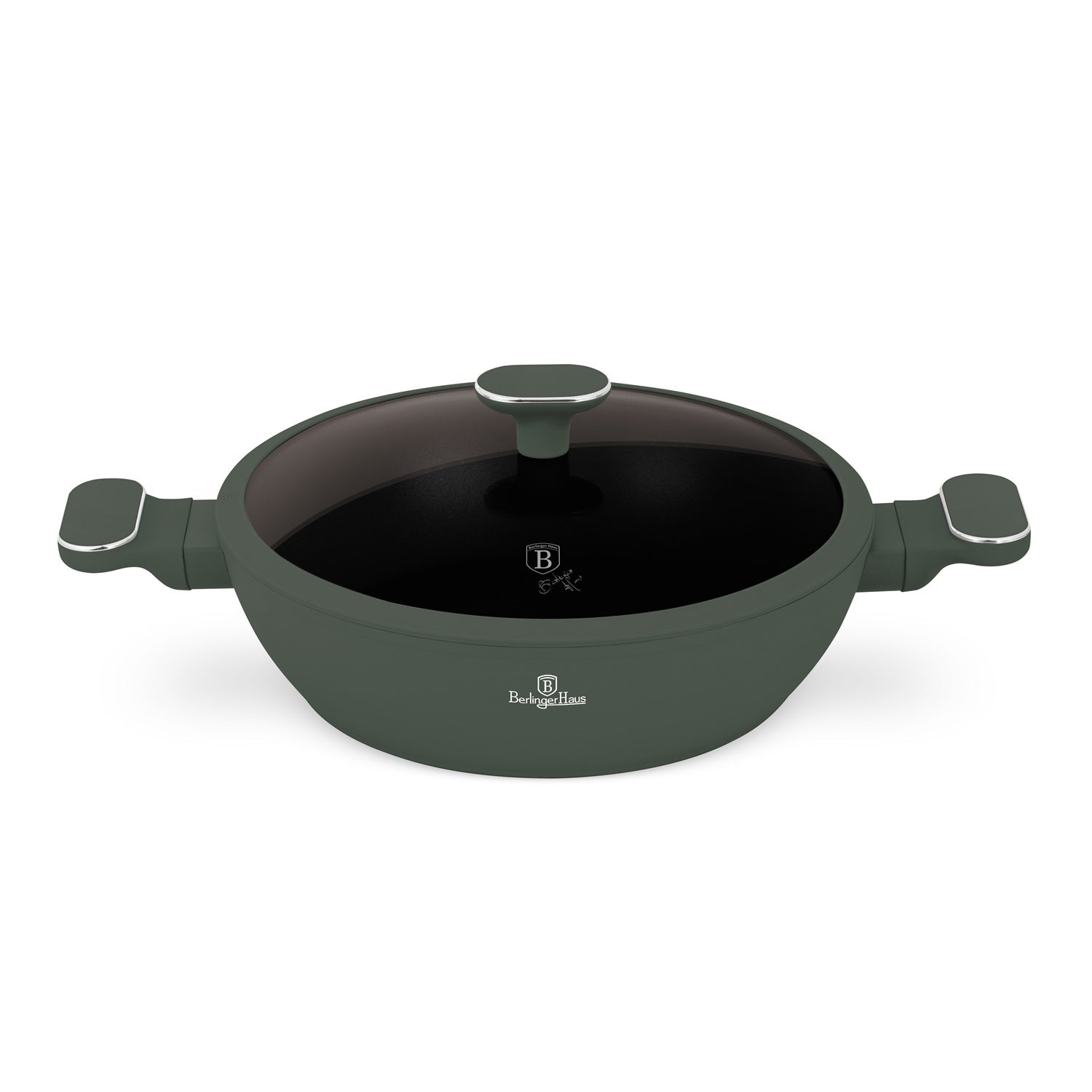 Berlinger Haus 30cm Titan Pro Non-Stick Coating Shallow Pot - Matt Green