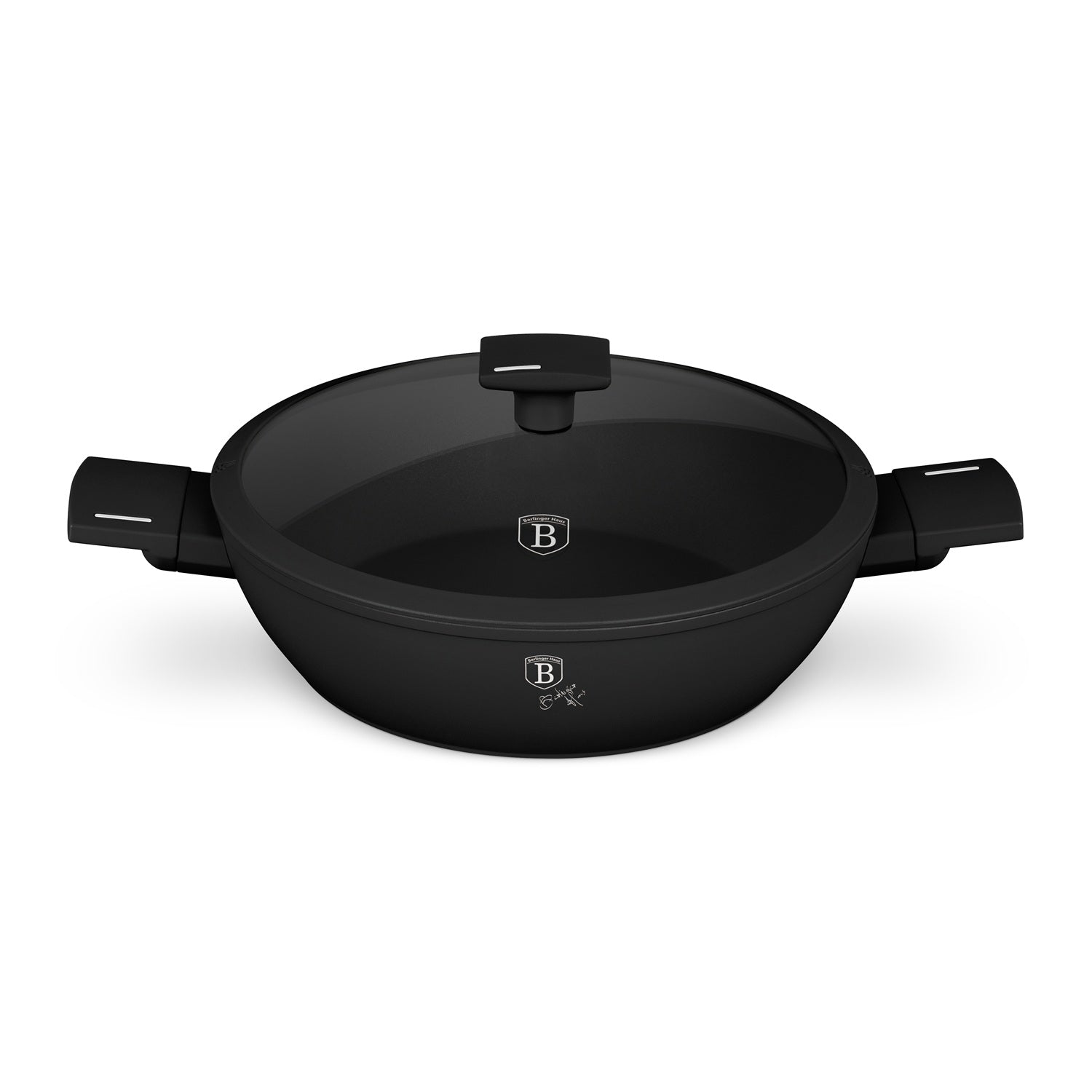 Berlinger Haus 28cm Titan Pro Non-Stick Coating Shallow Pot – Matte Black