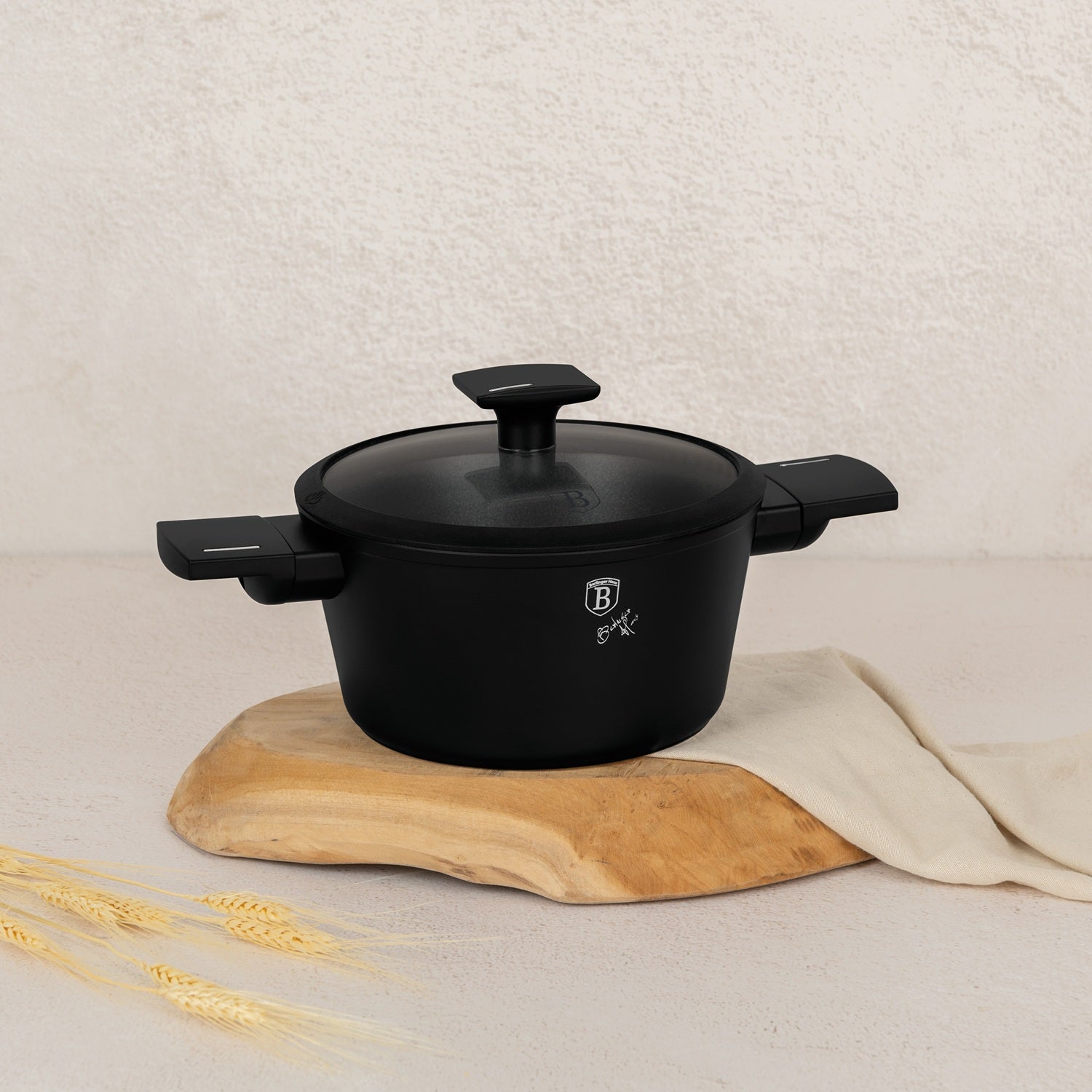 Berlinger Haus 20cm Titan Pro Non-Stick Casserole – Matte Black