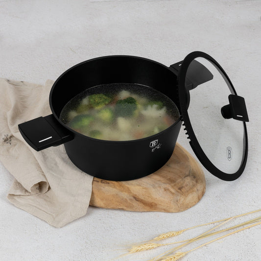 Berlinger Haus 24cm Titan Pro Non-Stick Coating Casserole – Matte Black
