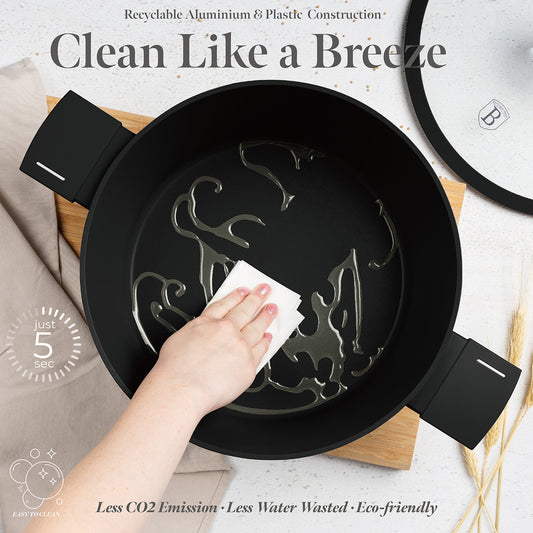 Berlinger Haus 28cm Titan Pro Non-Stick Coating Casserole – Matte Black Collection