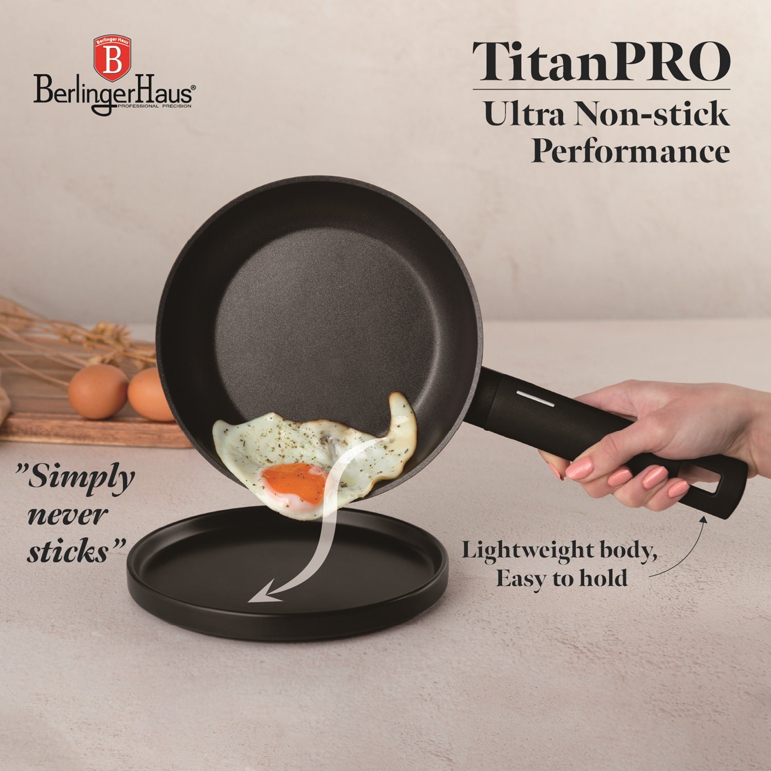 Berlinger Haus 10-Piece Non-Stick Titan Pro Coating Cookware Set - Matt Black