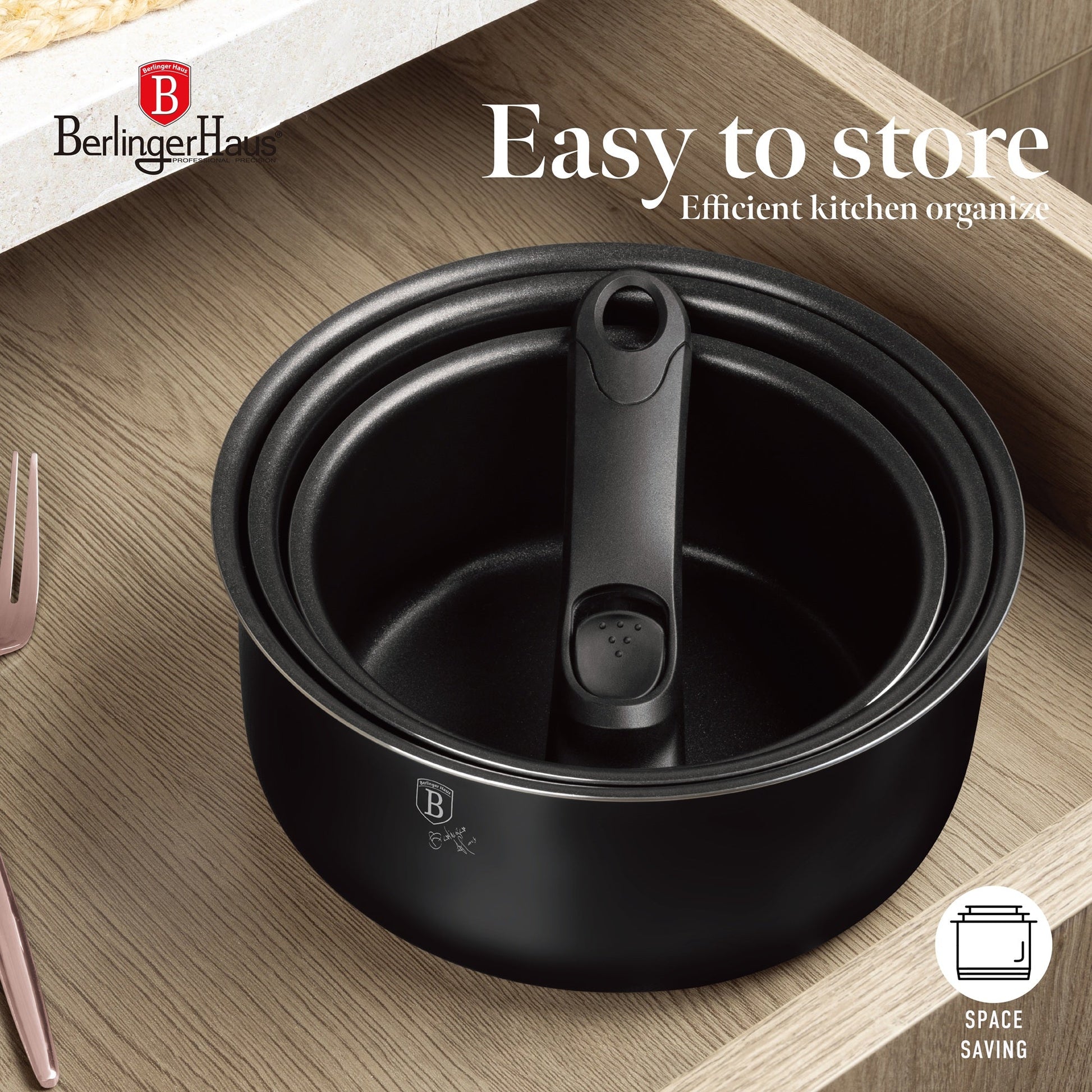 Berlinger Haus 13-Piece Titan Pro Non Stick Coating Oven Safe Cookware Set - Monaco