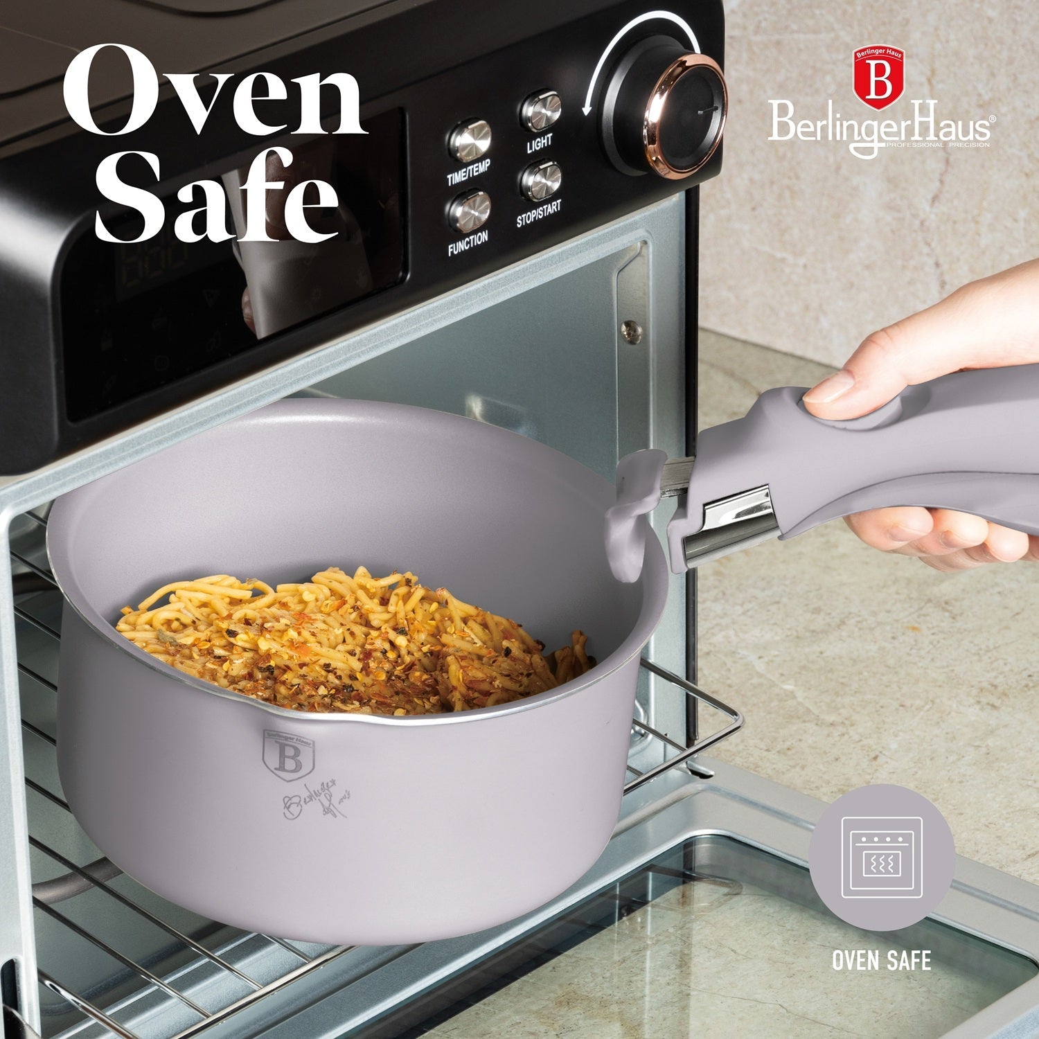 Berlinger Haus 13-Piece Titan Pro Non Stick Coating Oven Safe Cookware Set - Taupe