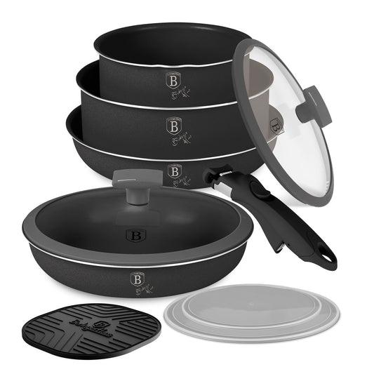 Berlinger Haus 10-Piece Titan Pro Non Stick Coating Oven Safe Cookware Set - Antracite Collection
