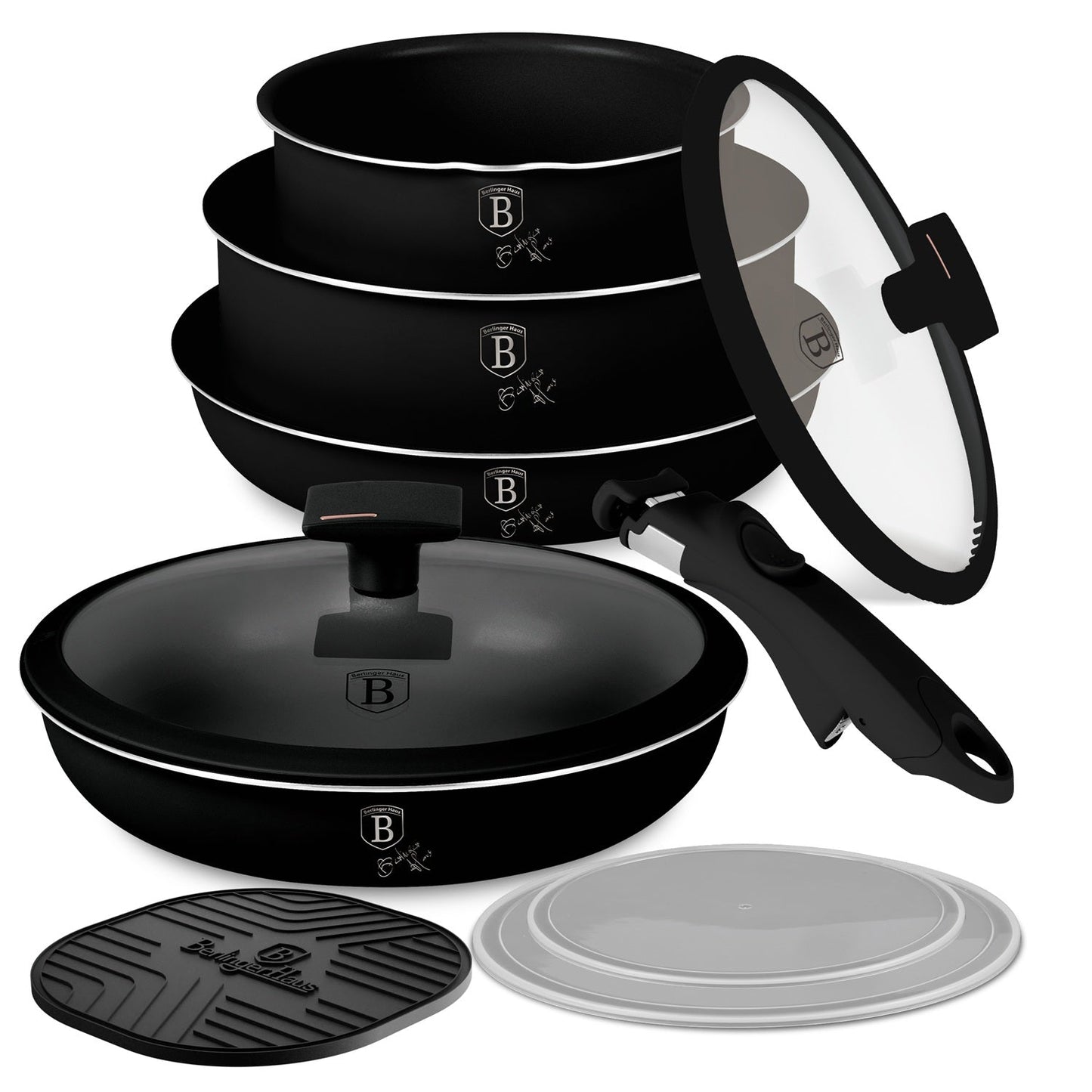 Berlinger Haus 10-Piece Titan Pro Non Stick Coating Oven Safe Cookware Set - Monaco