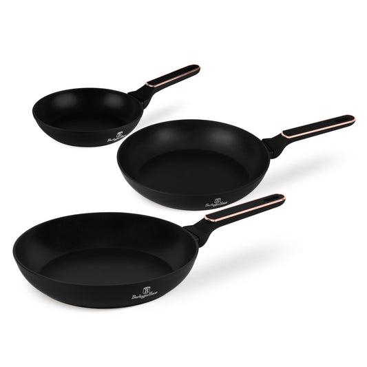Berlinger Haus 3-Piece Titan Pro Non-Stick Coating Frypan Set – Black Rose
