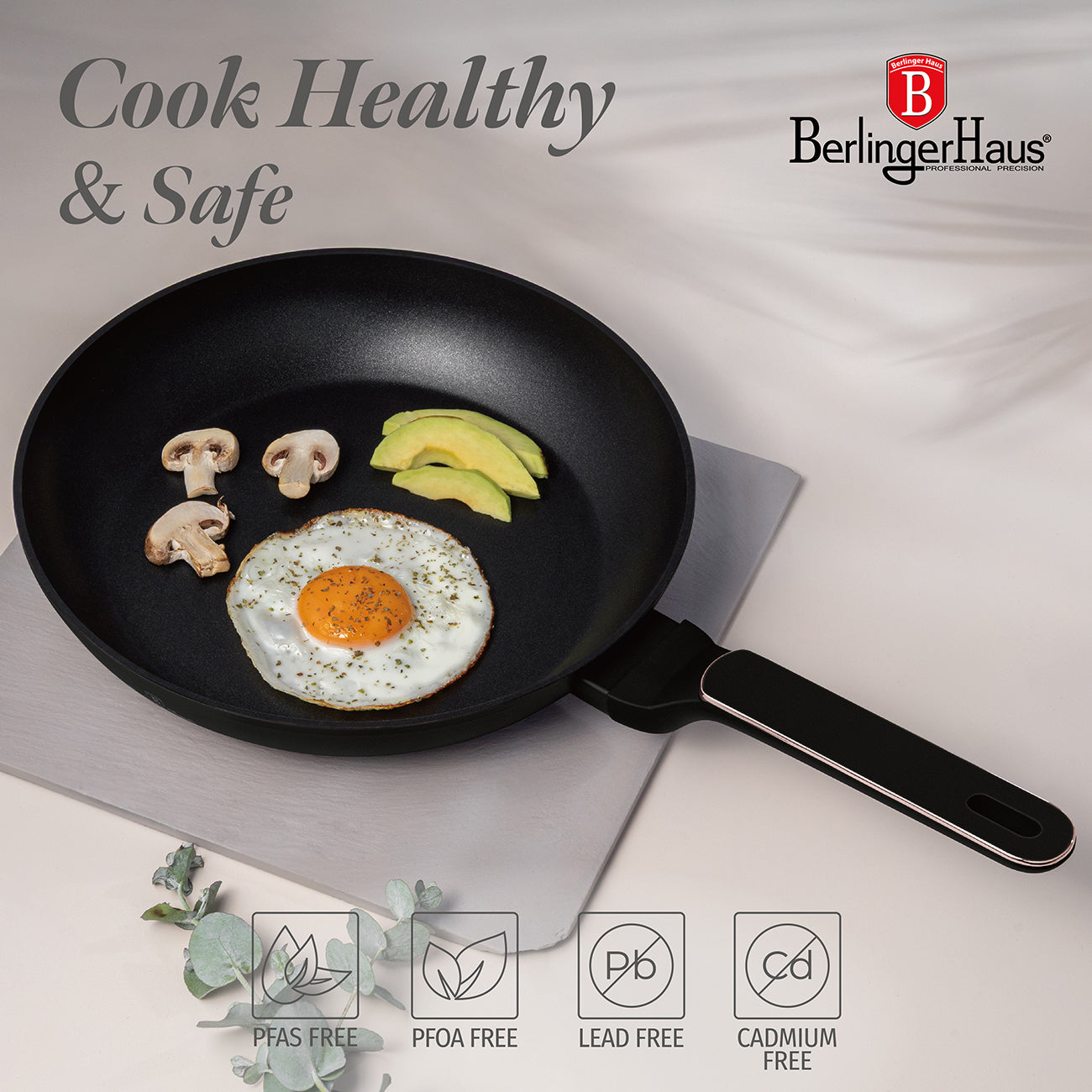 Berlinger Haus 3-Piece Titan Pro Non-Stick Coating Frypan Set – Black Rose