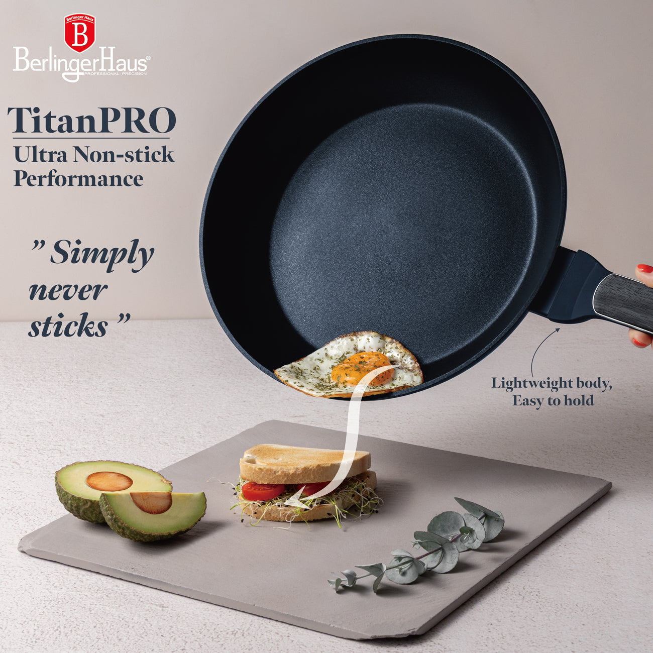 Berlinger Haus 28cm Titan Pro Non-Stick Coating Frypan - Deep Sea