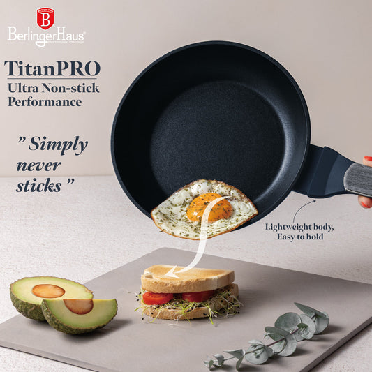 Berlinger Haus 3-Piece Titan Pro Non-Stick Coating Frypan Set – Deep Sea