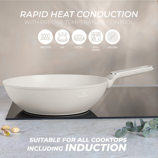 Berlinger Haus 28cm Titan Pro Non-Stick Coating Wok - Sahara Marble