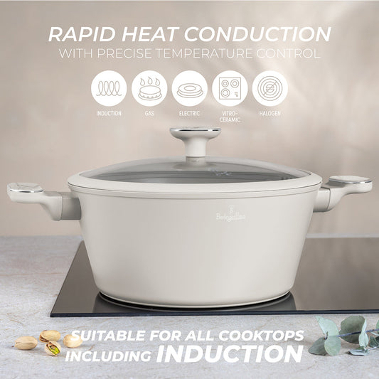 Berlinger Haus 28cm Titan Pro Non-Stick Coating Casserole - Sahara Marble