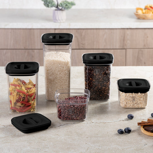 Berlinger Haus 5-Piece Canister Set with Lid – Matte Black
