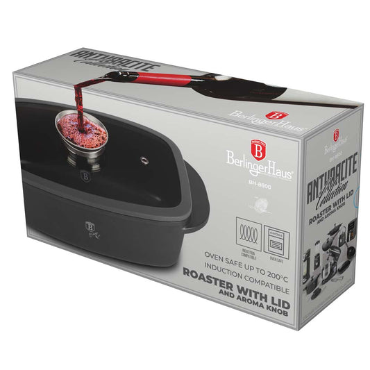 Berlinger Haus 32cm Roaster Pot with Aroma Knob – Anthracite