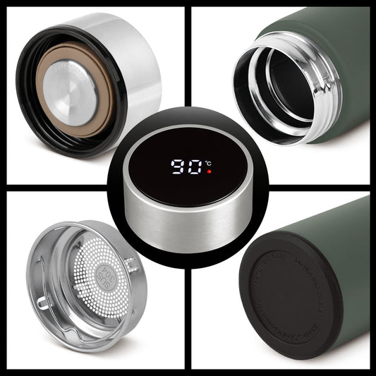 Berlinger Haus 500ml Vacuum Flask with LED Temperature Display - Matte Green