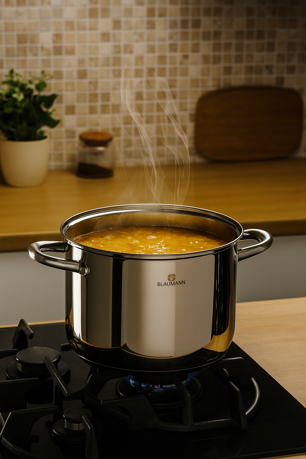 Blaumann 18cm Stainless Steel Casserole with Lid – Gourmet Line