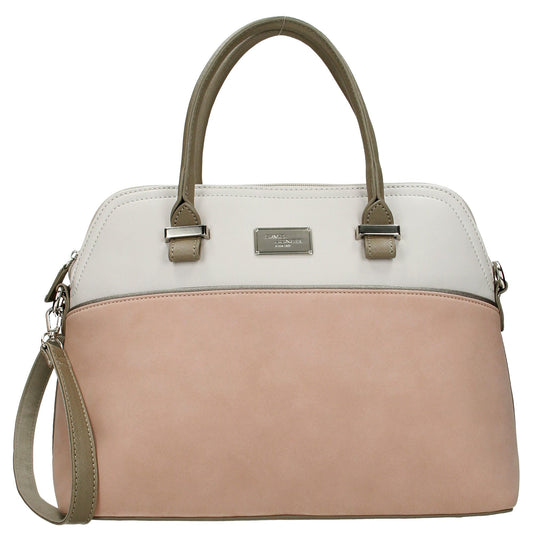 David Jones Paris Ladies Hand Bag - Pink & Brown 3749
