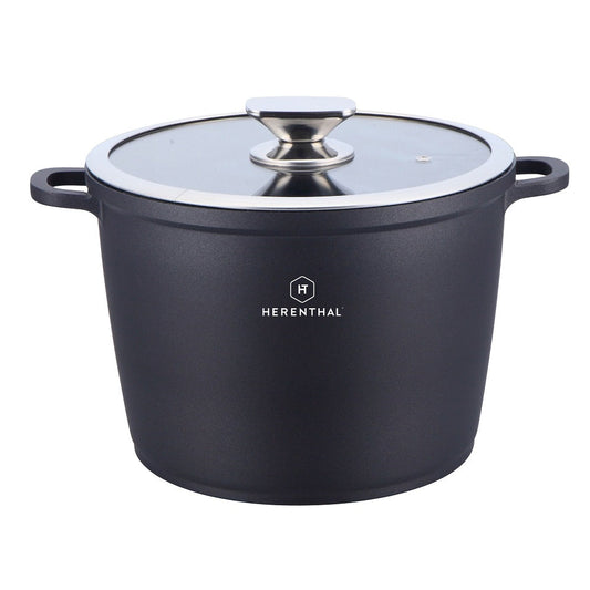 Herenthal 24cm Marble Coating Stock Pot - Black