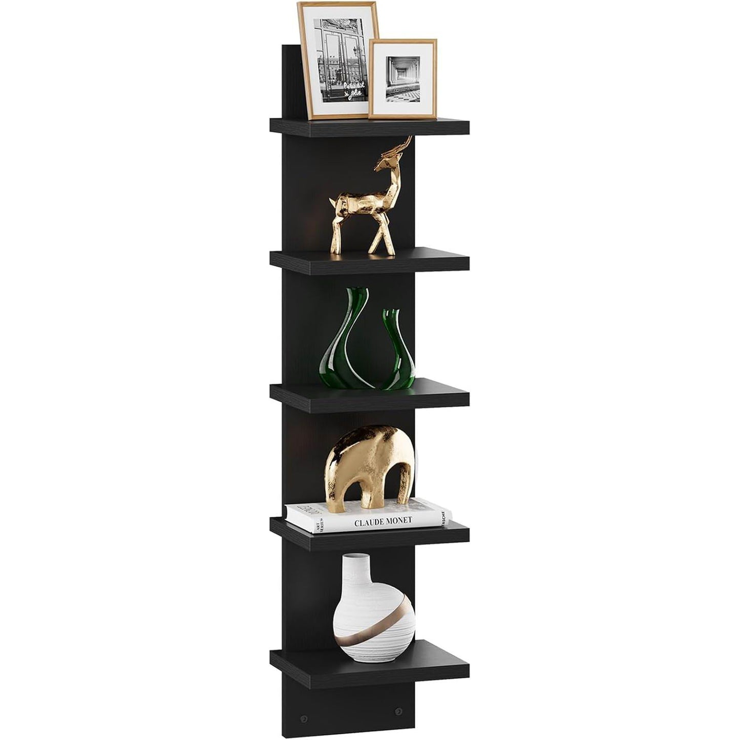 Boudoir 5-Tier Zigzag Wall Shelf (Black)