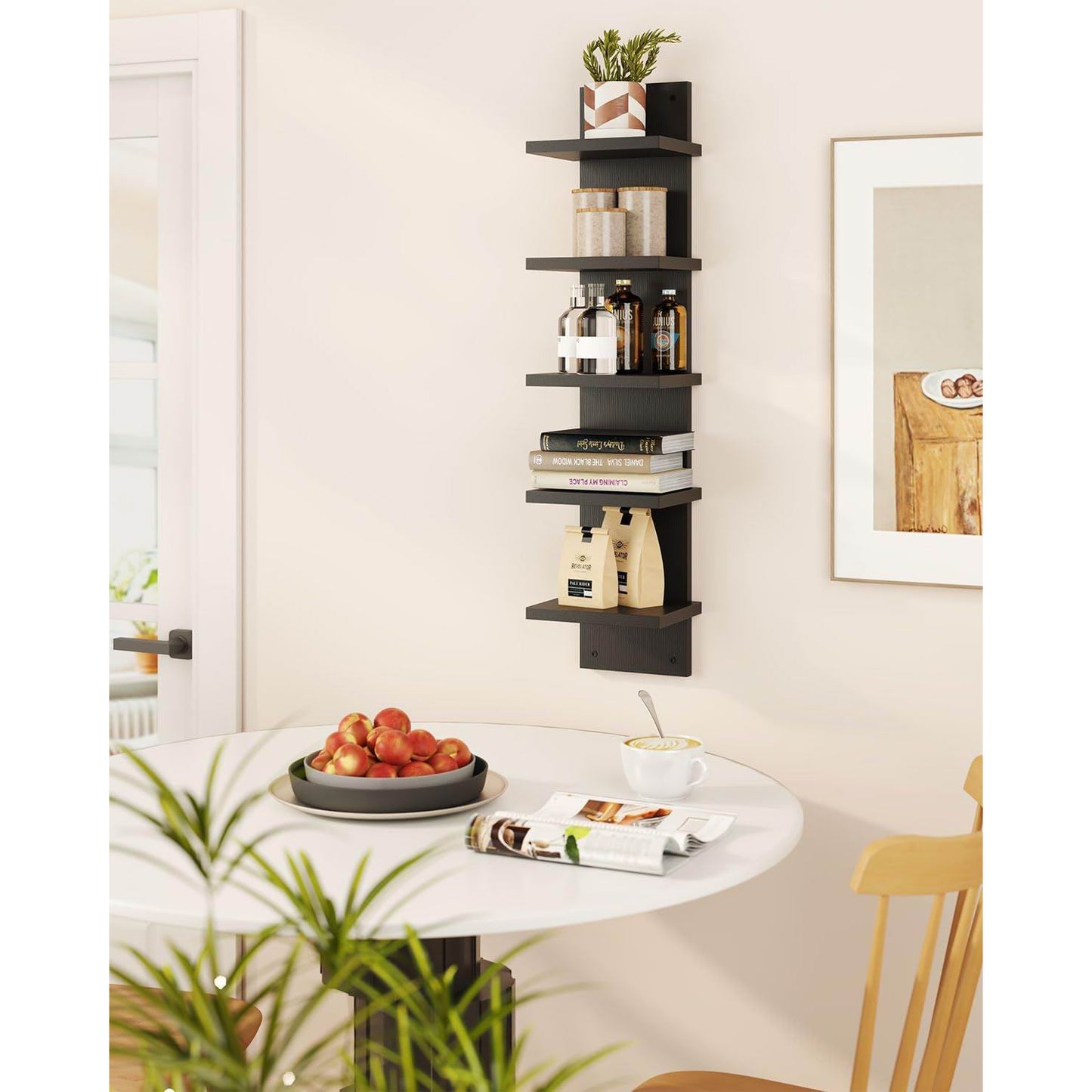 Boudoir 5-Tier Zigzag Wall Shelf (Black)