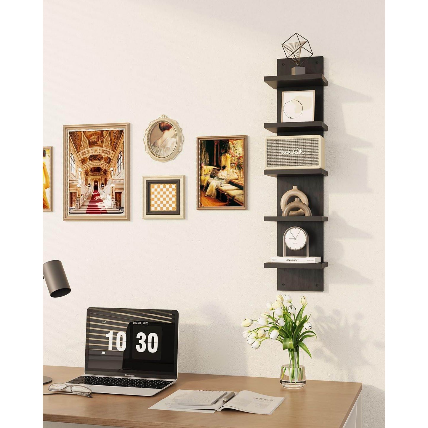 Boudoir 5-Tier Zigzag Wall Shelf (Black)