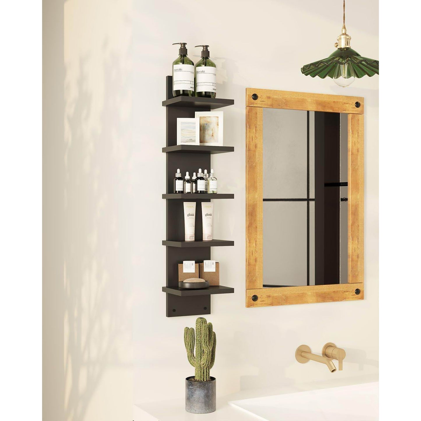 Boudoir 5-Tier Zigzag Wall Shelf (Black)