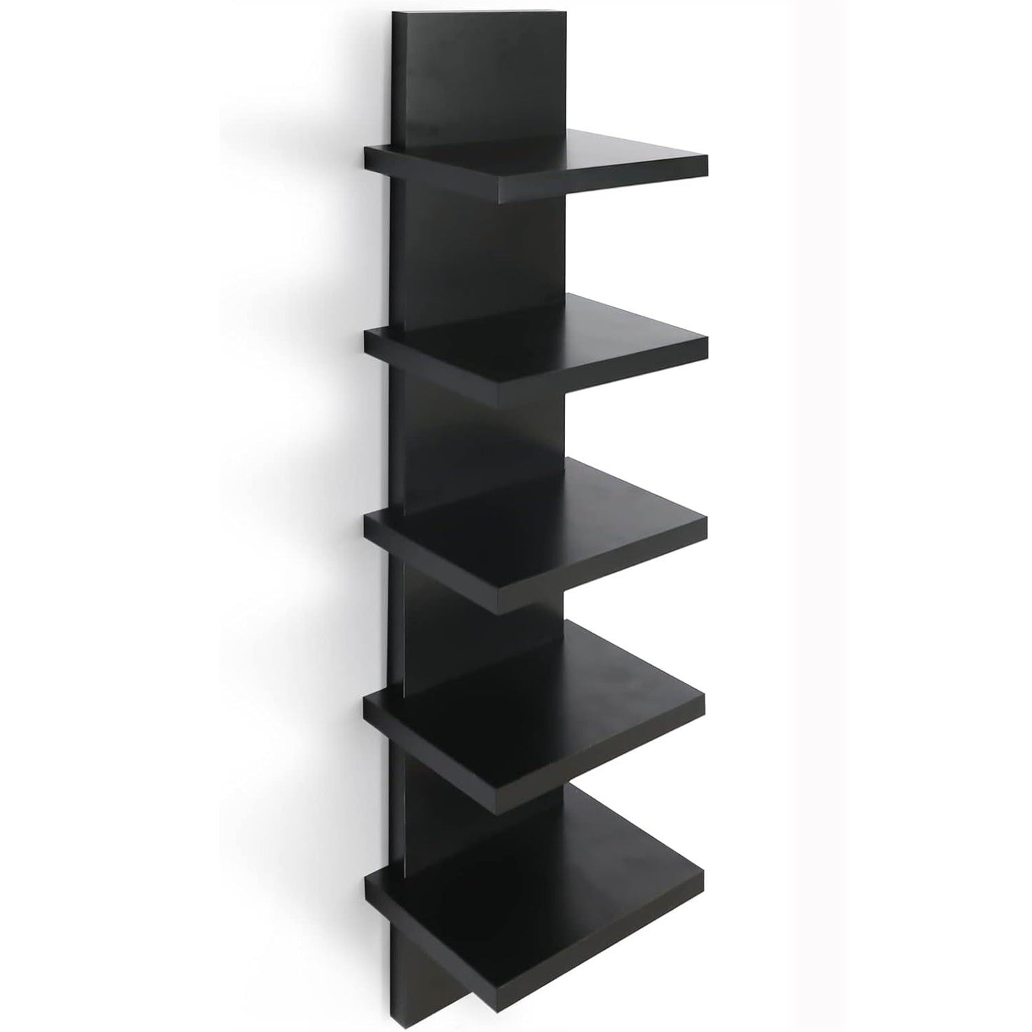 Boudoir 5-Tier Zigzag Wall Shelf (Black)