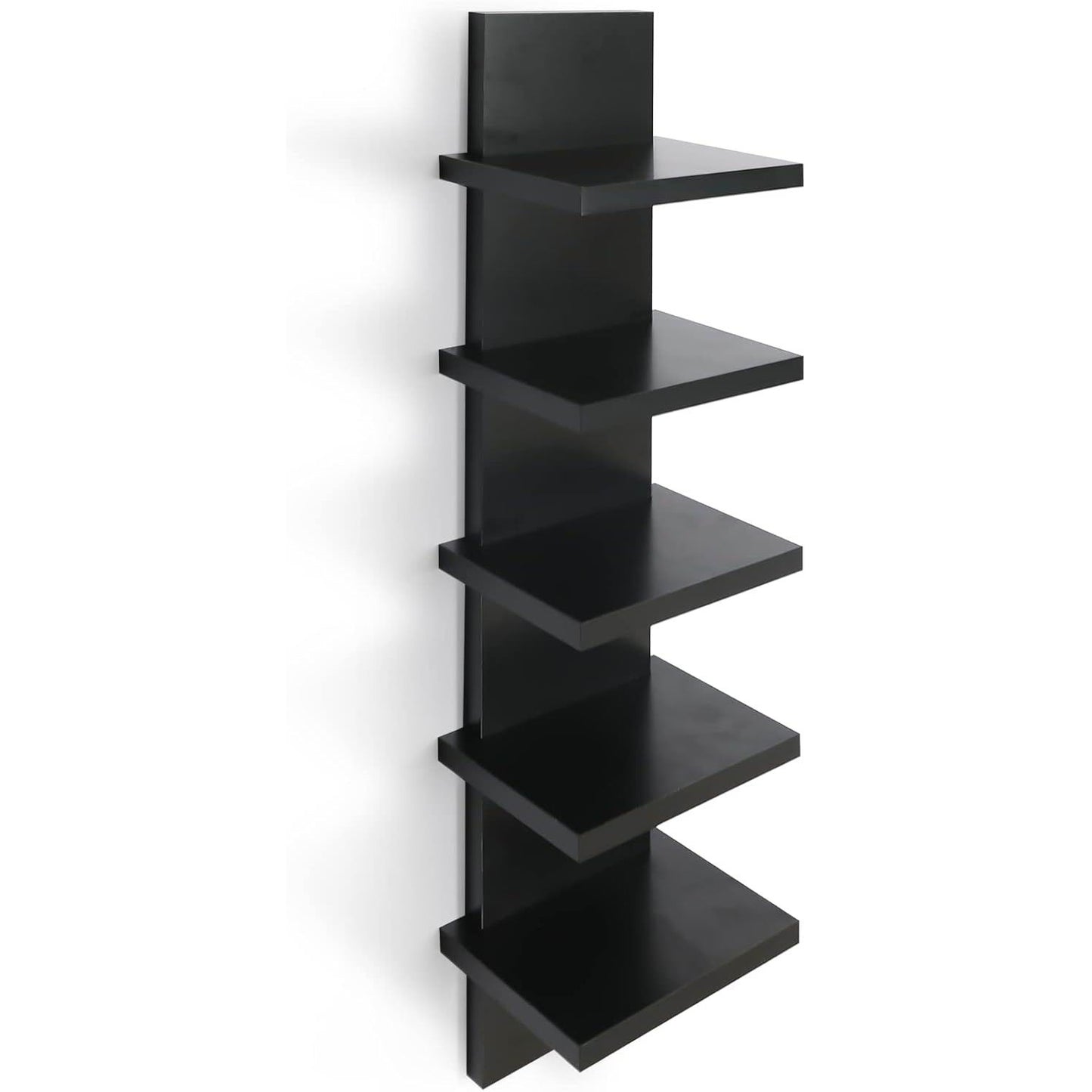 Boudoir 5-Tier Zigzag Wall Shelf (Black)