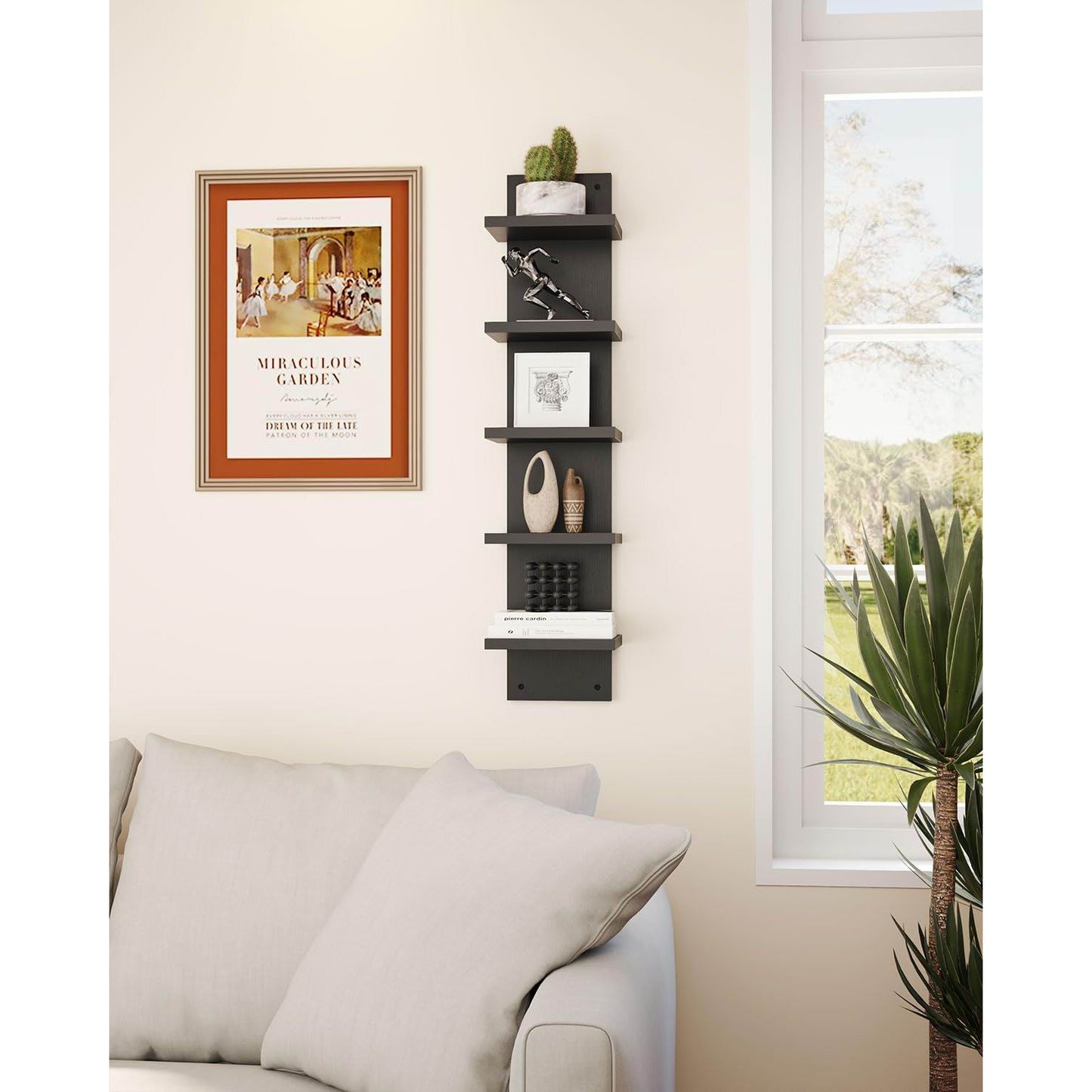 Boudoir 5-Tier Zigzag Wall Shelf (Black)